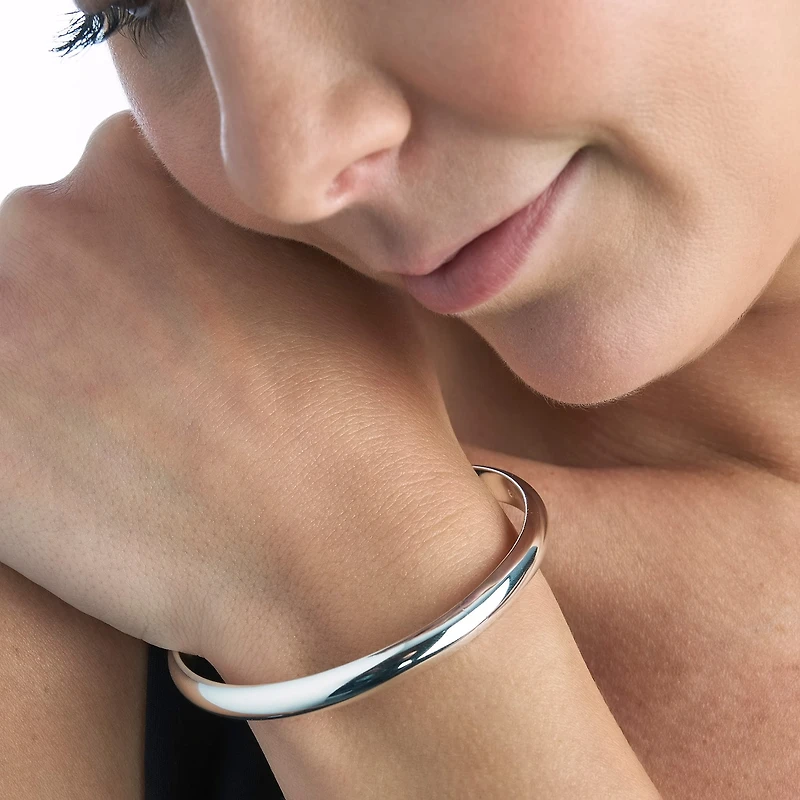 Womens Sterling Silver Bangle Bracelet