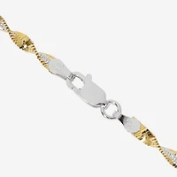 Made in Italy Womens 24K Gold Over Silver Sterling Silver Inch Singapore Chain Necklace