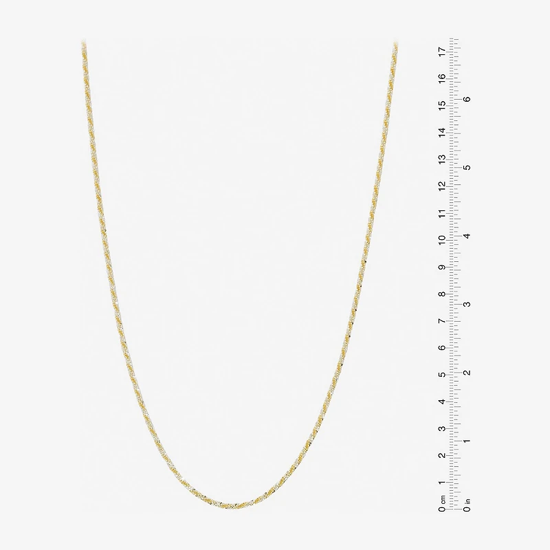 Made in Italy Womens 24K Gold Over Silver Sterling Silver 18 Inch Chain Necklace