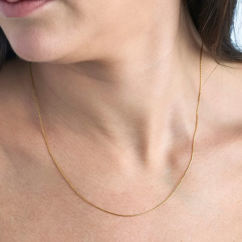 Made in Italy Womens 24K Gold Over Silver Sterling Silver Inch Link Chain Necklace