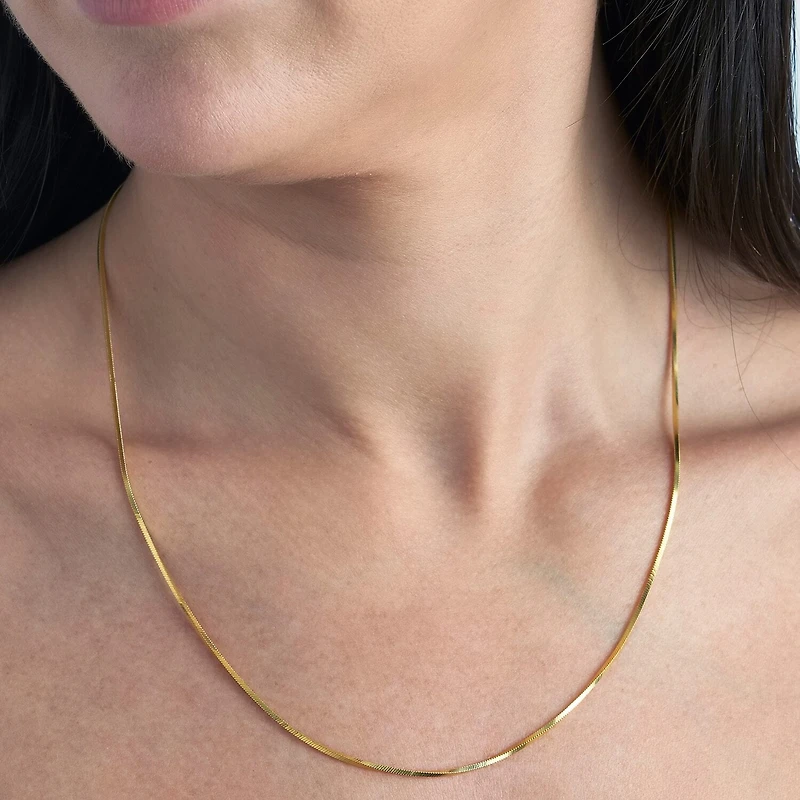 Made Italy Womens 24K Gold Over Silver Sterling 30 Inch Snake Chain Necklace