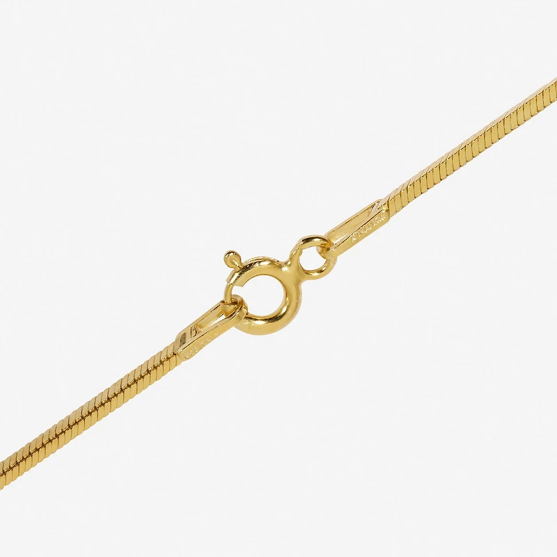 Made Italy Womens 24K Gold Over Silver Sterling 30 Inch Snake Chain Necklace