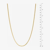 Made in Italy Womens 24K Gold Over Silver Inch Herringbone Chain Necklace