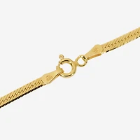 Made in Italy Womens 24K Gold Over Silver Inch Herringbone Chain Necklace