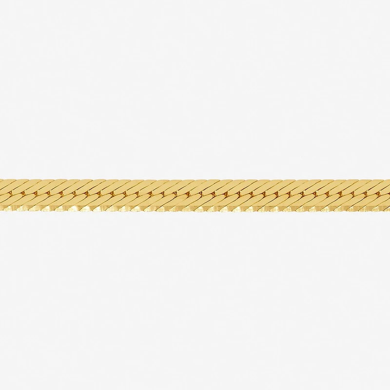 Made in Italy Womens 24K Gold Over Silver Inch Herringbone Chain Necklace
