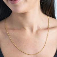Made Italy Womens 24K Gold Over Silver Sterling 24 Inch Singapore Chain Necklace