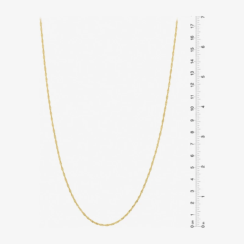 Made Italy Womens 24K Gold Over Silver Sterling 24 Inch Singapore Chain Necklace