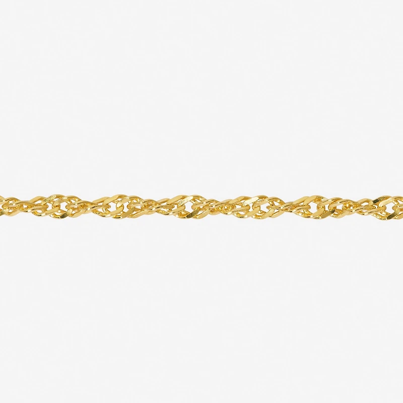 Made Italy Womens 24K Gold Over Silver Sterling 24 Inch Singapore Chain Necklace