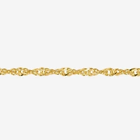 Made Italy Womens 24K Gold Over Silver Sterling 24 Inch Singapore Chain Necklace