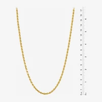 Made in Italy Mens 24K Gold Over Silver Sterling Silver 24 Inch Rope Chain Necklace