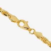 Made in Italy Mens 24K Gold Over Silver Sterling Silver 24 Inch Rope Chain Necklace