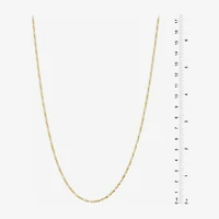 Made in Italy Womens 24K Gold Over Silver Inch Singapore Chain Necklace