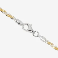 Made in Italy Womens 24K Gold Over Silver Inch Singapore Chain Necklace
