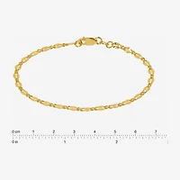 Made in Italy Womens 24K Gold Over Silver Sterling Silver Solid 7.5 Inch Link Bracelet