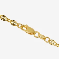 Made in Italy Womens 24K Gold Over Silver Sterling Silver Solid 7.5 Inch Link Bracelet