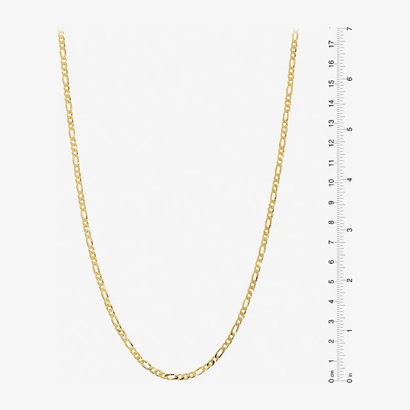 Made in Italy Womens 24K Gold Over Silver Inch Figaro Chain Necklace