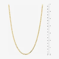 Made in Italy Womens 24K Gold Over Silver Inch Figaro Chain Necklace