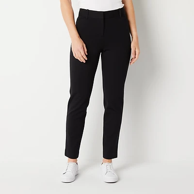 Liz Claiborne Emma Ponte Womens Tall Straight Mid Rise Ankle Pant