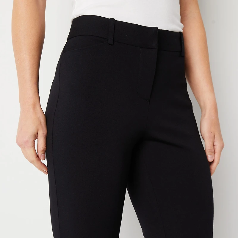 Liz Claiborne Emma Ponte Womens Tall Straight Mid Rise Ankle Pant