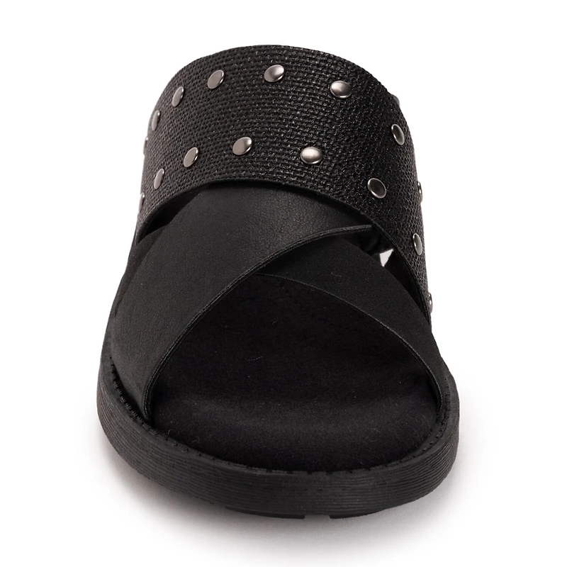 Muk Luks Womens Vittoria Sandal Criss Cross Strap Flat Sandals
