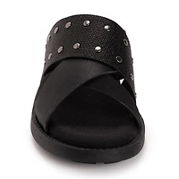 Muk Luks Womens Vittoria Sandal Criss Cross Strap Flat Sandals