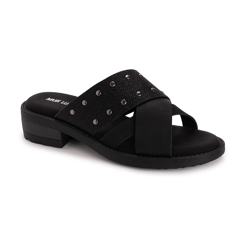 Muk Luks Womens Vittoria Sandal Criss Cross Strap Flat Sandals