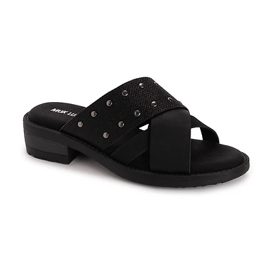 Muk Luks Womens Vittoria Sandal Criss Cross Strap Flat Sandals