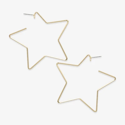 Bijoux Bar Womens 70.9mm Star Hoop Earrings