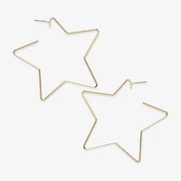 Bijoux Bar Womens 70.9mm Star Hoop Earrings