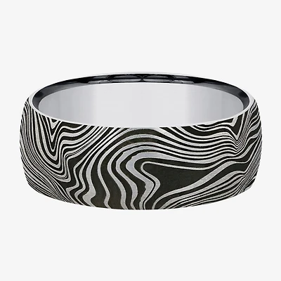 Marble Pattern Mens 8MM Tungsten Wedding Band