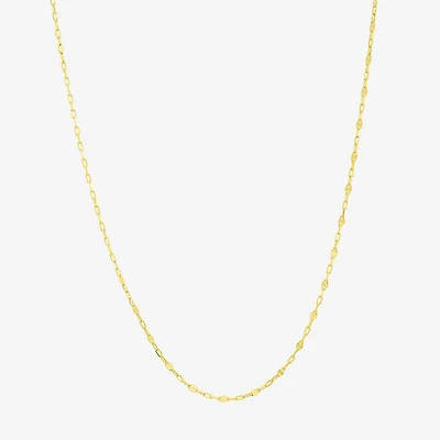 Made in Italy Womens 10K Gold 18 Inch Cable Chain Necklace