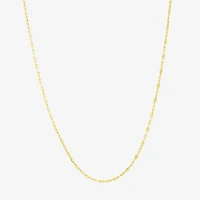 Made in Italy Womens 10K Gold 18 Inch Cable Chain Necklace