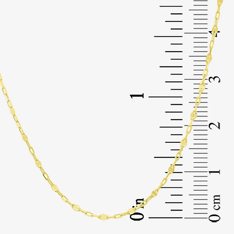 Made in Italy Womens 10K Gold 18 Inch Cable Chain Necklace