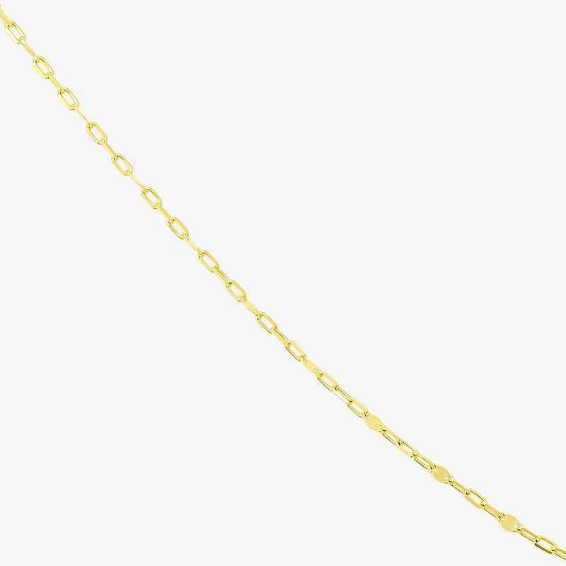 Made in Italy Womens 10K Gold 18 Inch Cable Chain Necklace