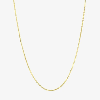 Made in Italy Womens 10K Gold Inch Link Chain Necklace