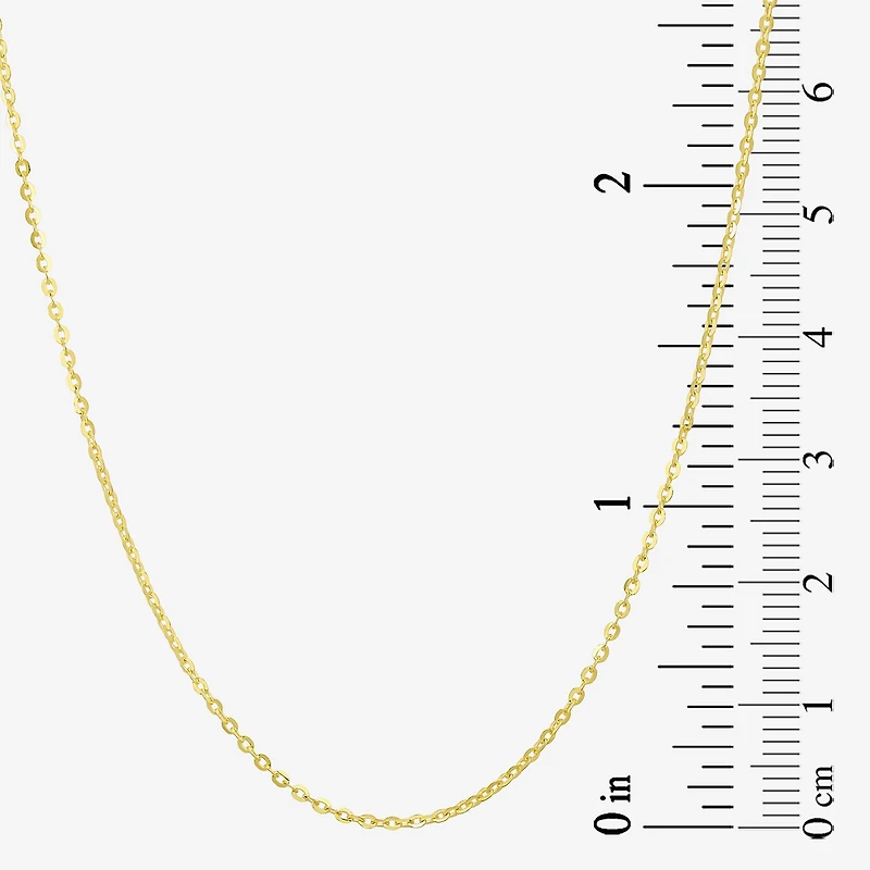 Made in Italy Womens 10K Gold Inch Link Chain Necklace