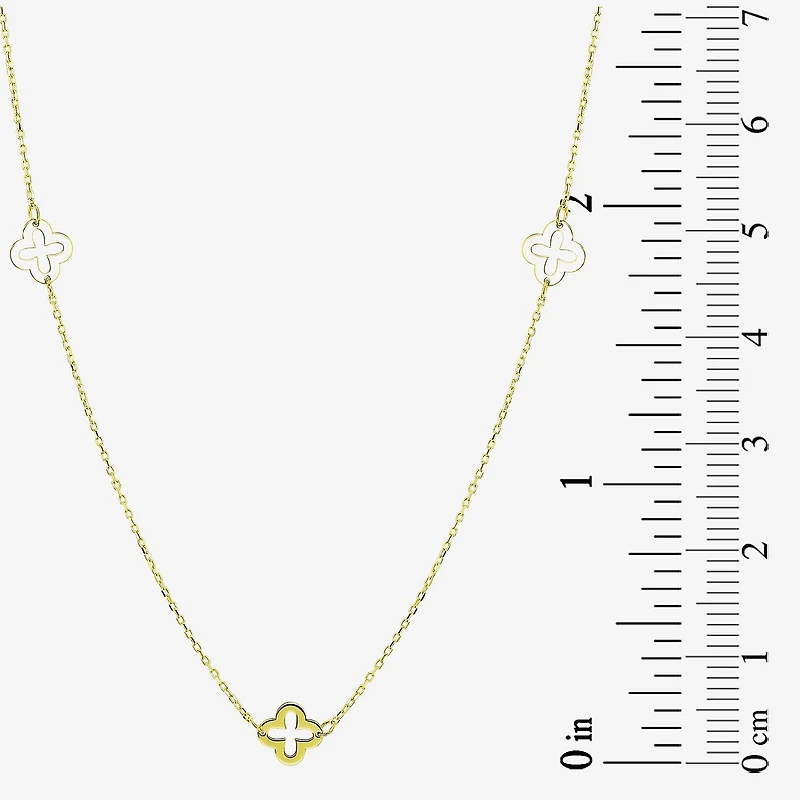 Gold Addiction Womens 10K Gold Inch Cable Chain Necklace