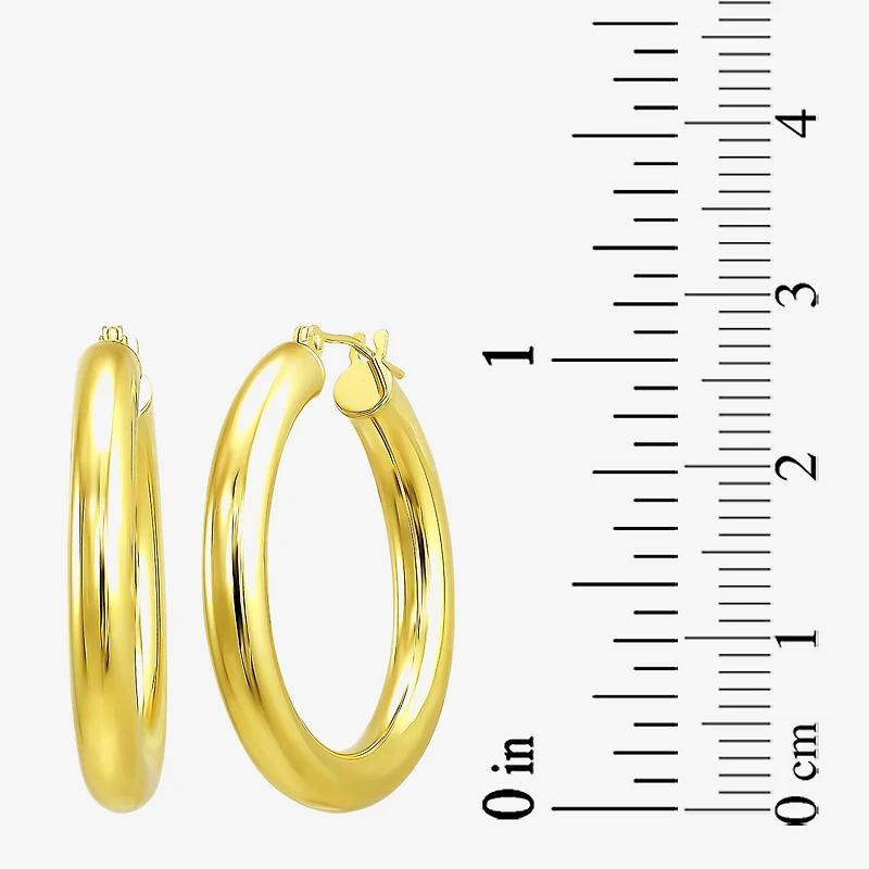 Gold Addiction Womens 10K Gold 30mm Hoop Earrings