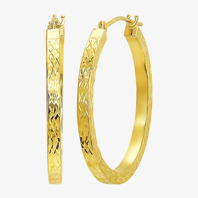 Womens 10K Gold 25mm Round Hoop Earrings
