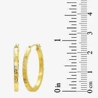 Womens 10K Gold 25mm Round Hoop Earrings
