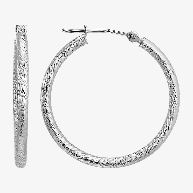 Womens 10K Gold 25mm Hoop Earrings