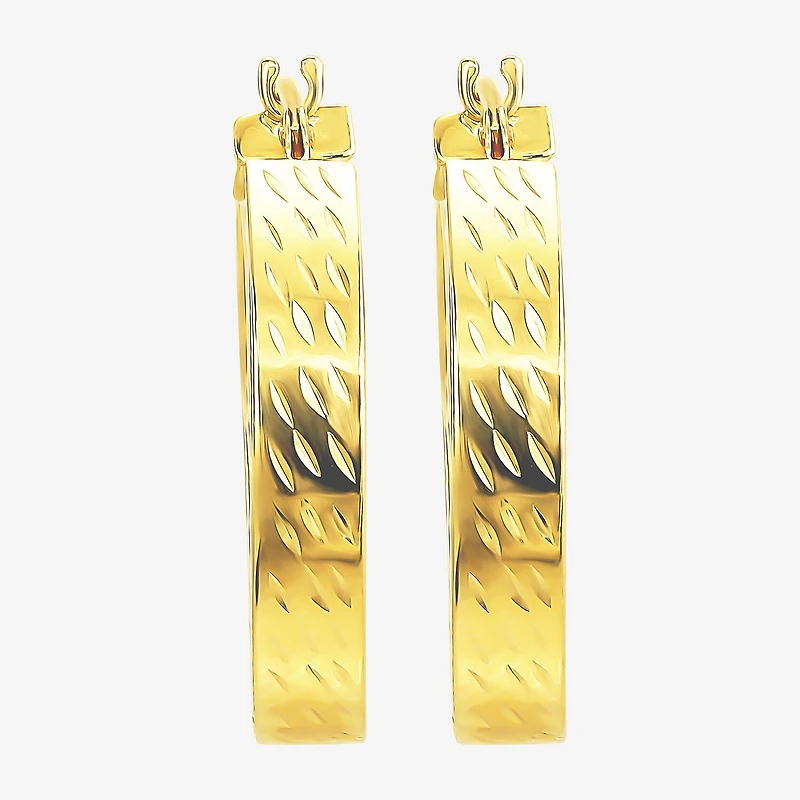 Womens 10K Gold 19.3mm Hoop Earrings