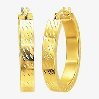 Womens 10K Gold 19.3mm Hoop Earrings