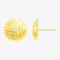 Womens 10K Gold Round 2 Pair Earring Set