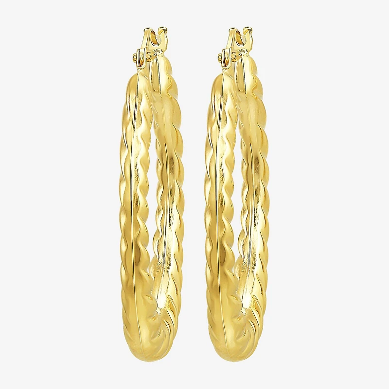 Womens 10K Gold 28.6mm Hoop Earrings