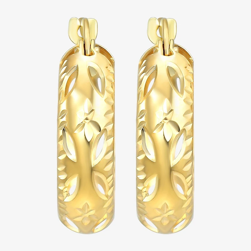 Womens 10K Gold 17.5mm Hoop Earrings