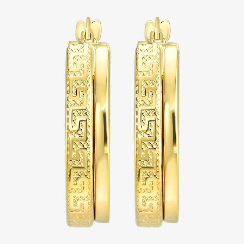 Womens 10K Gold 18.5mm Hoop Earrings