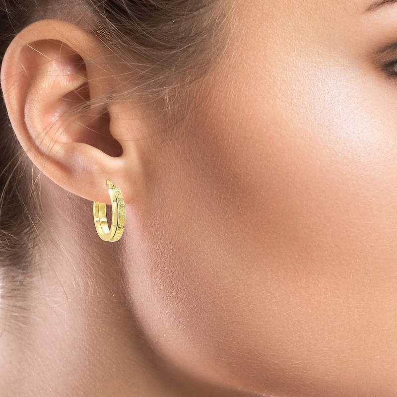 Womens 10K Gold 18.5mm Hoop Earrings