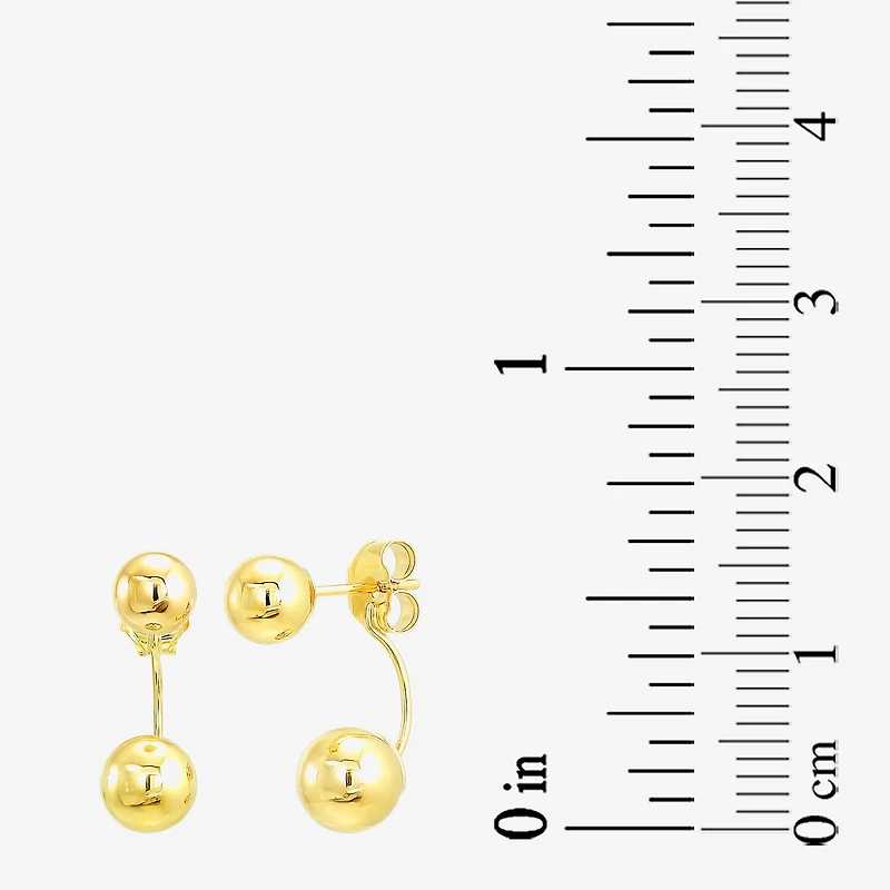 Womens White Cubic Zirconia 10K Gold 2 Pair Earring Set