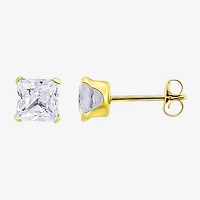 Womens White Cubic Zirconia 10K Gold 3 Pair Earring Set